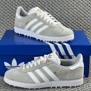 Adidas Originals Gazelle Spikeless Golf Shoes Men's 8 Women's 9 Grey Cloud White